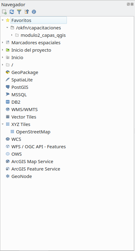 The QGIS Browser Panel