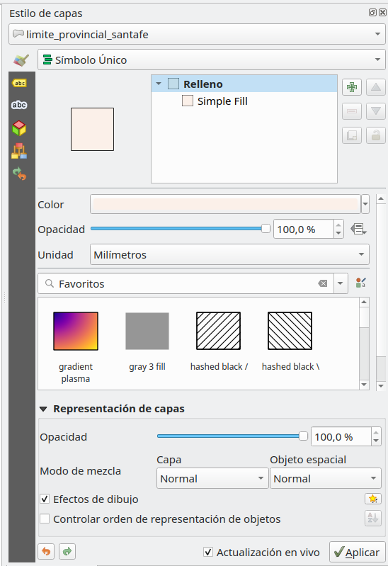 Layer Properties window and Symbology menu