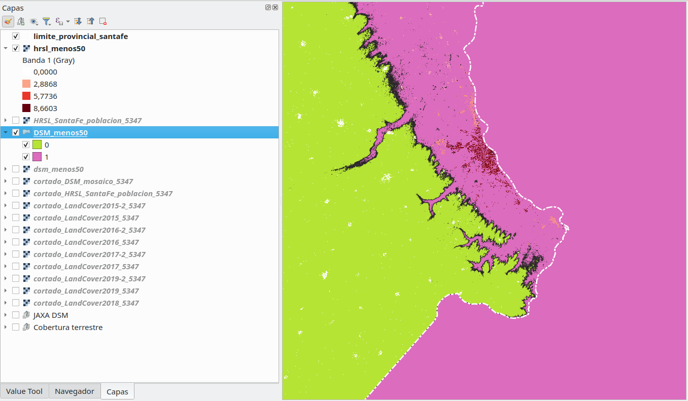 Result of converting a raster dataset to a vector dataset