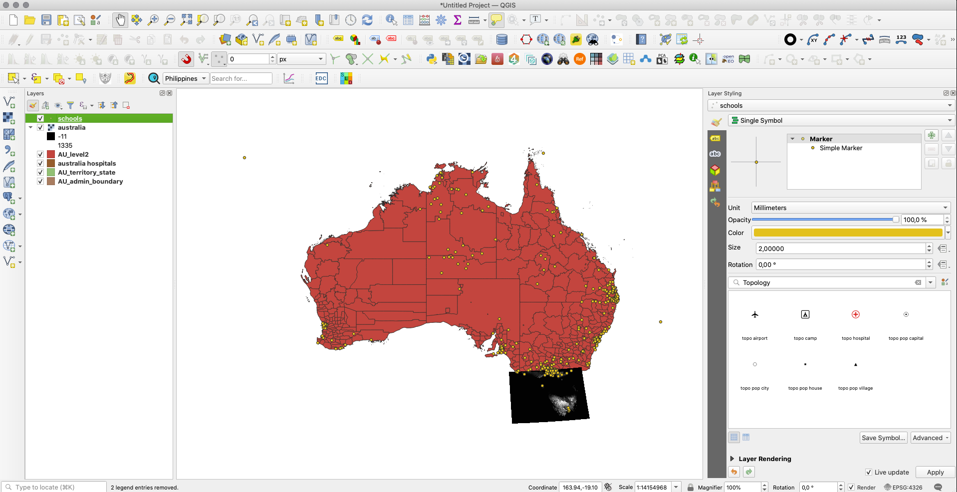 QGIS Interface with all layers loaded