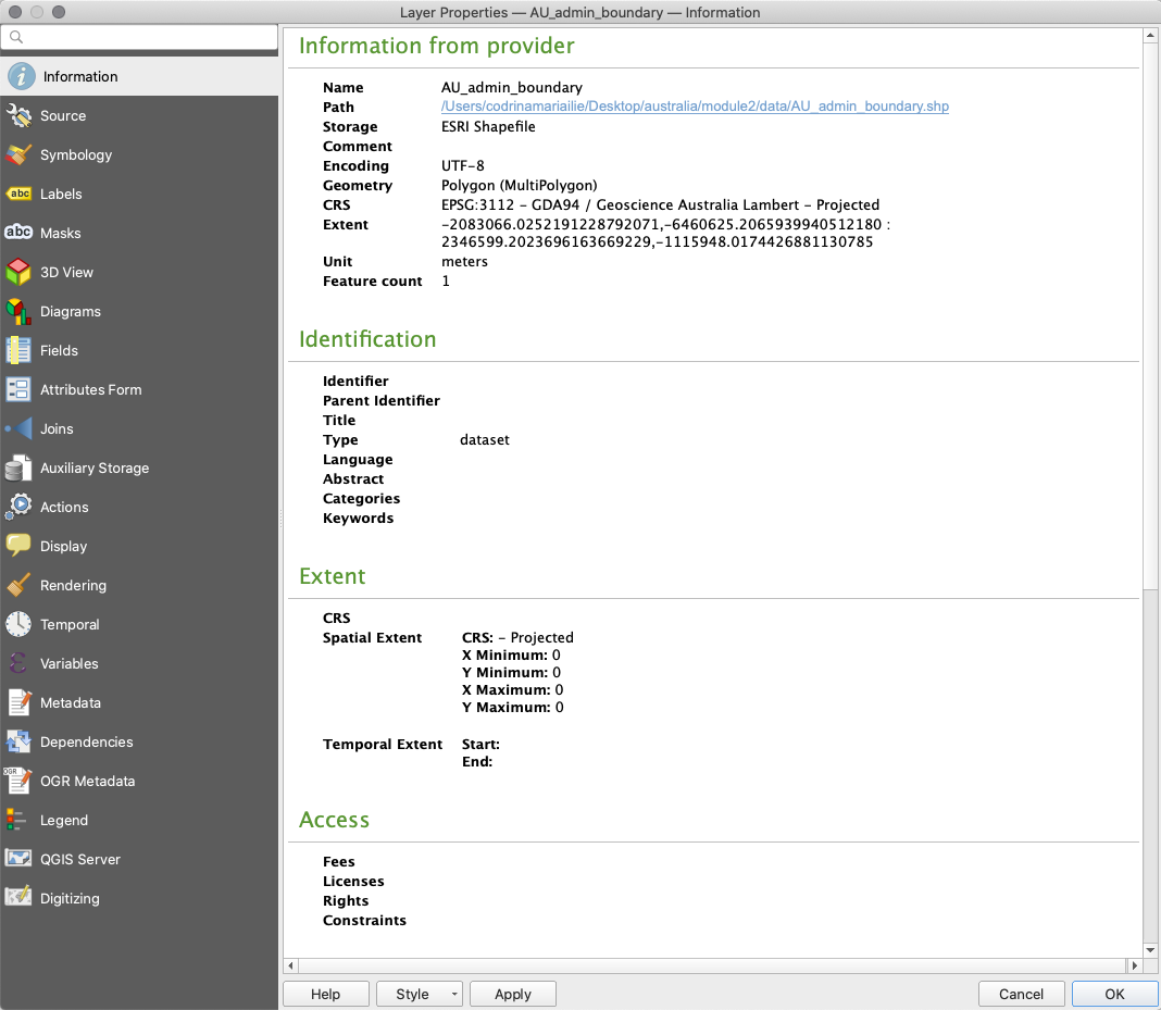 Information properties of the BGD_admin_boundary layer