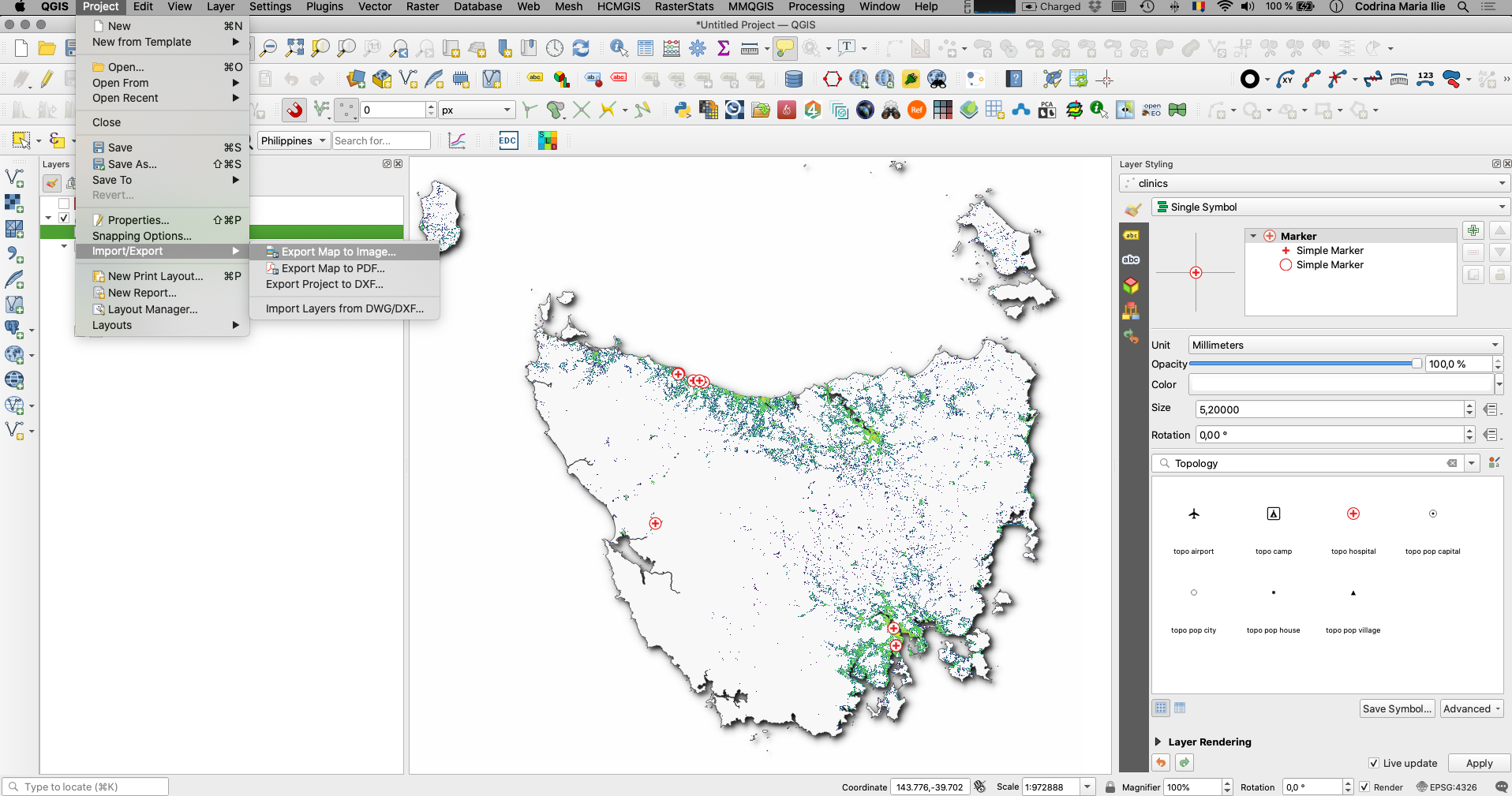 Exporting the map canvas as image