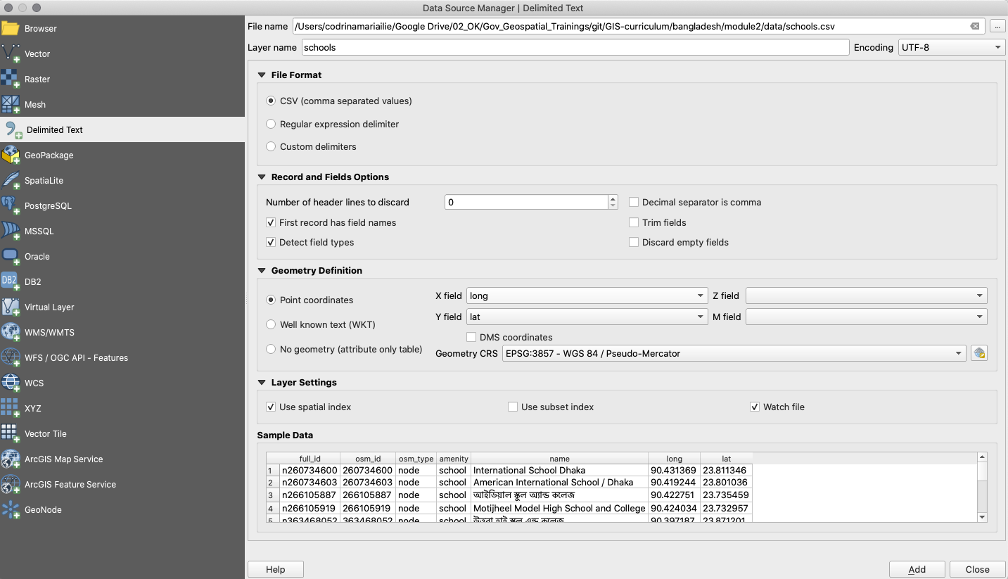 Loading a CSV file