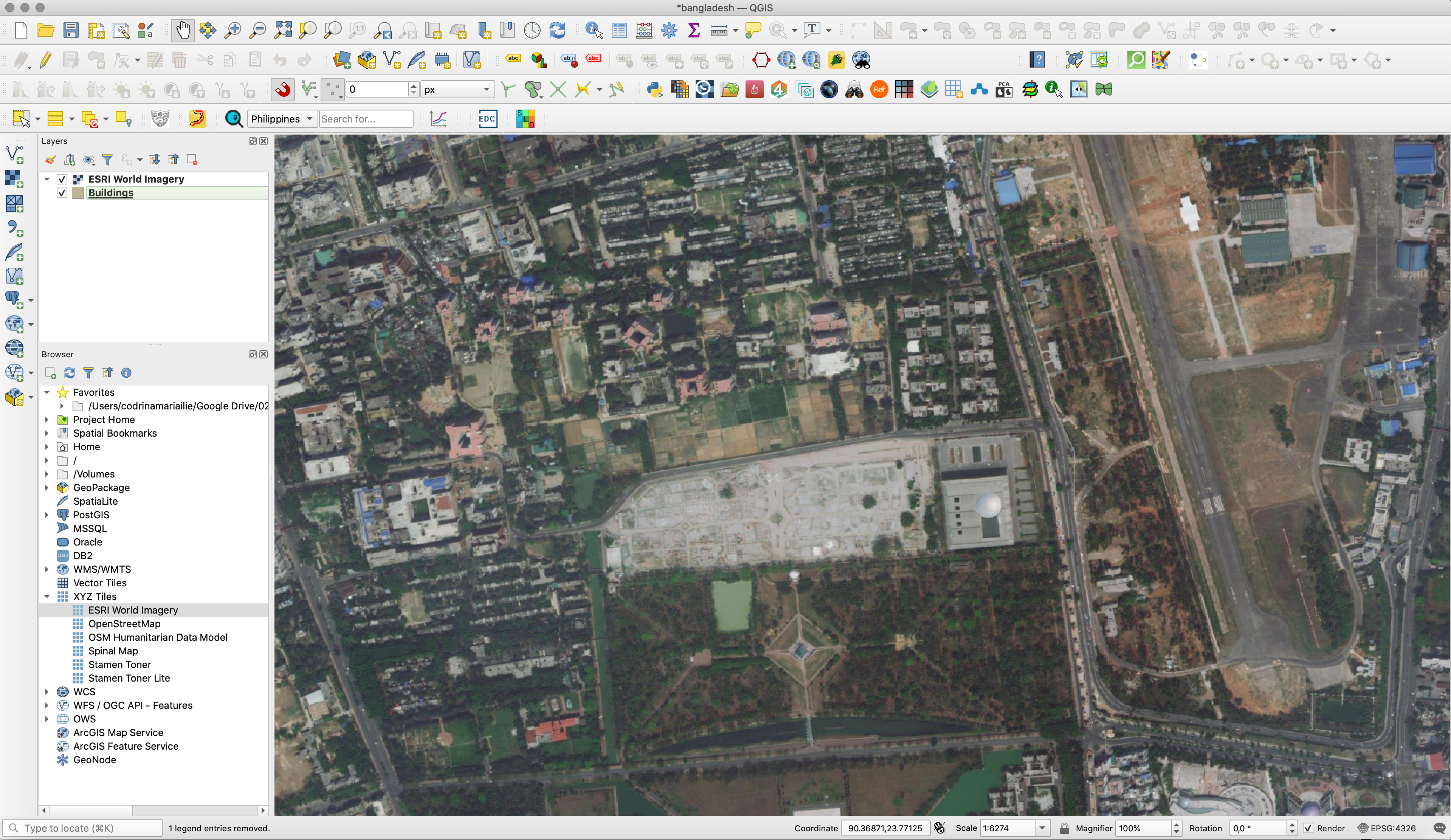 ESRI World Imagery layer zoomed in