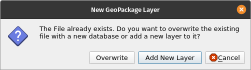 GeoPackage Layer já existe