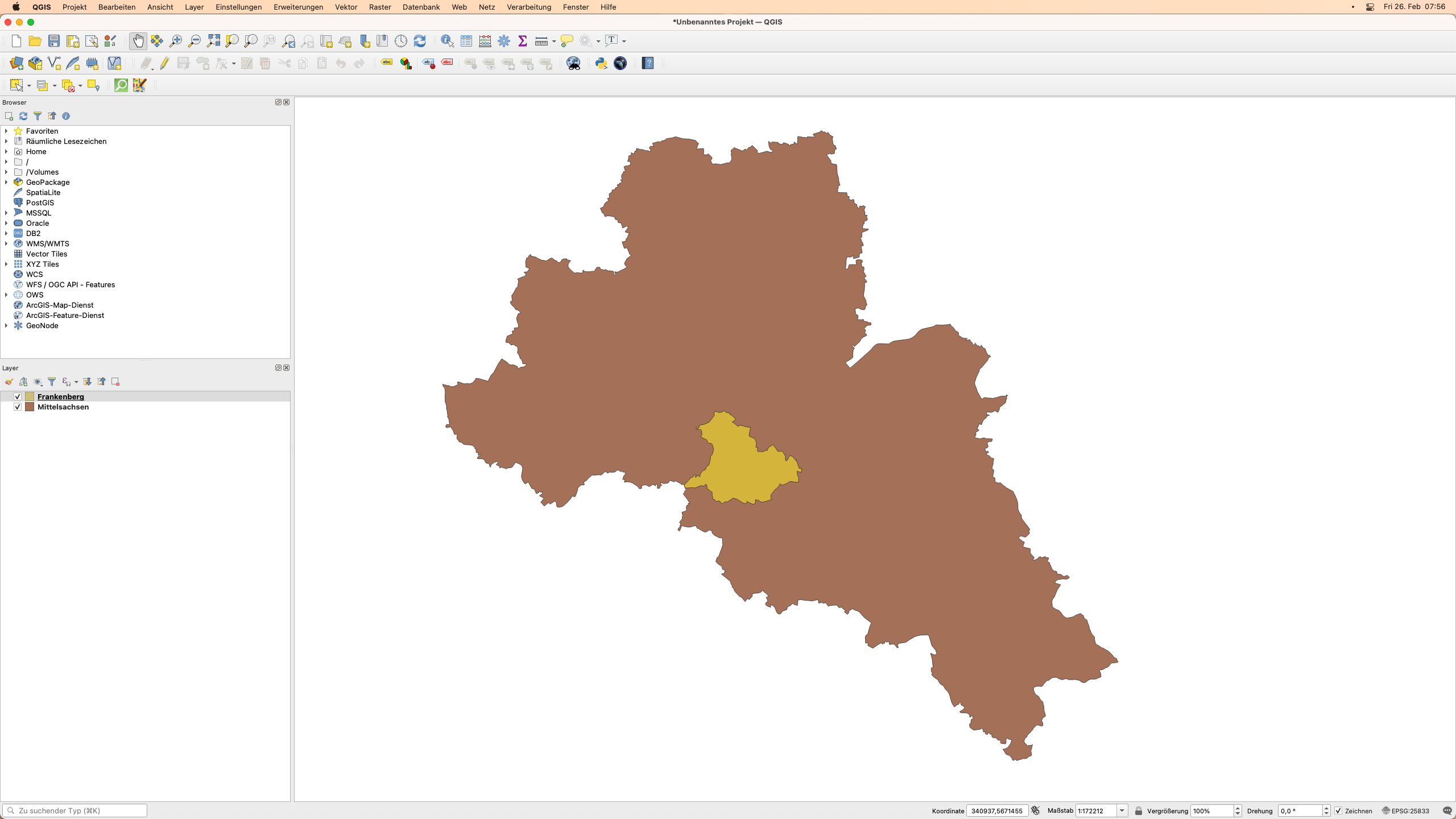 Mittelsachsen Layer in QGIS