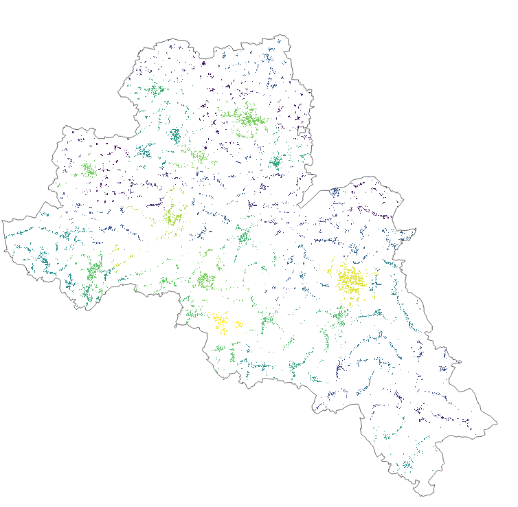 Bevölkerungsdichte im Landkreis Mittelsachsen