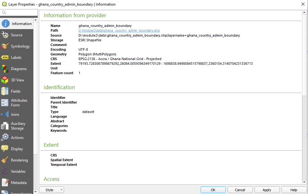 Layer Properties from Browser Panel