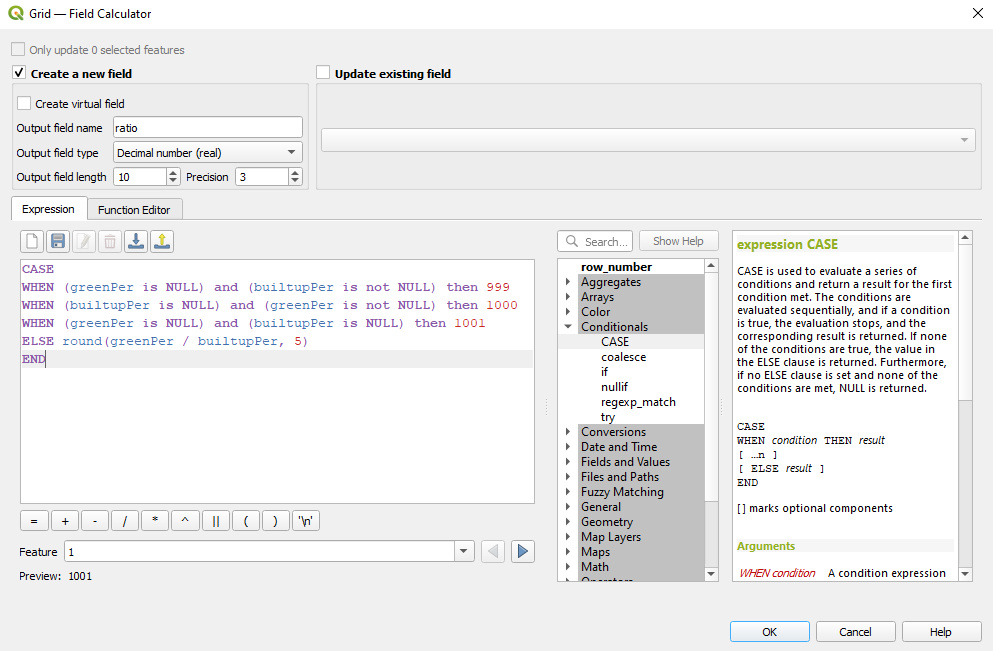 Computing for the ratio of green and built-up areas