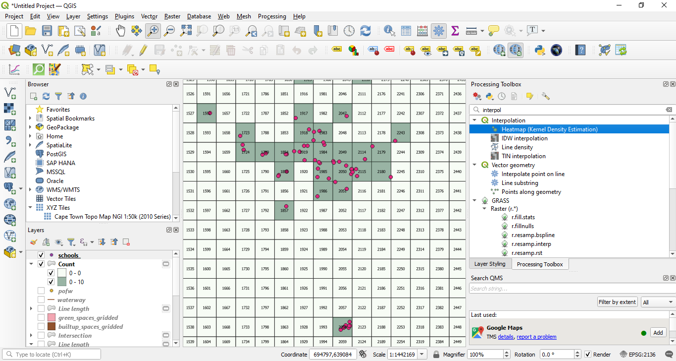 Interpolation methods available in QGIS