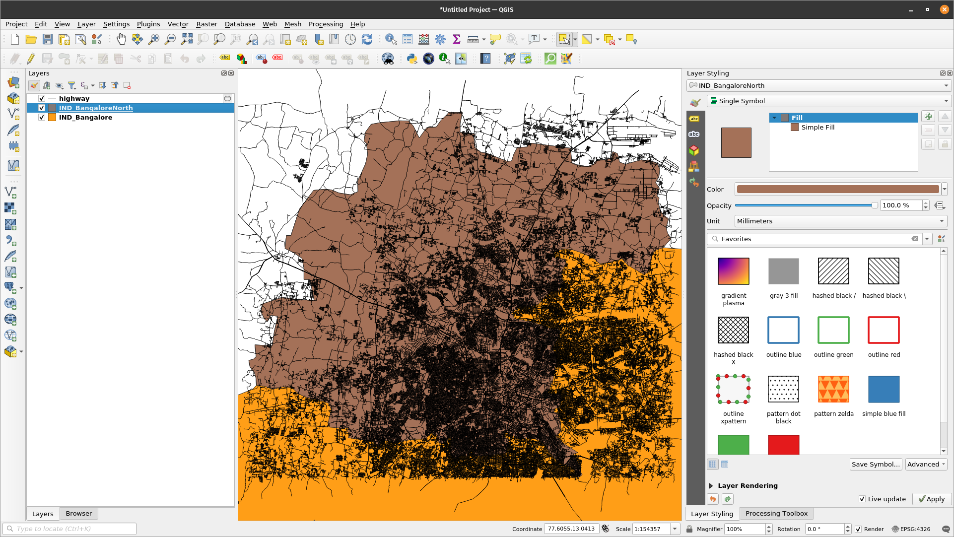 Highway data loaded from OSM