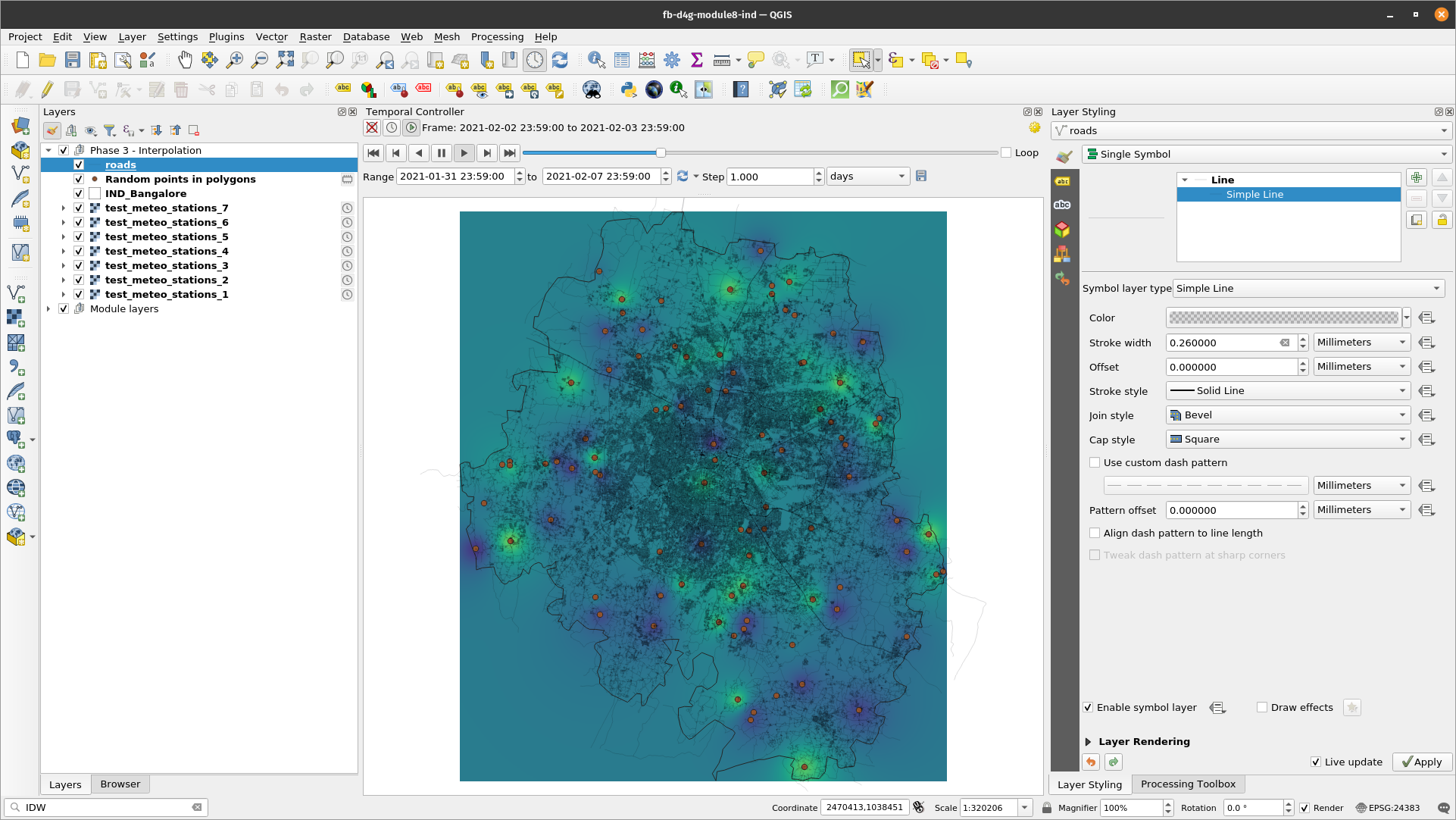 Selecting other layers to be visible in the temporal animation