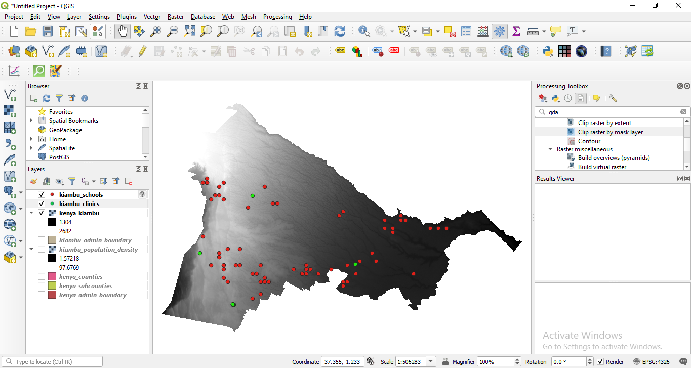 QGIS Interface with all layers loaded