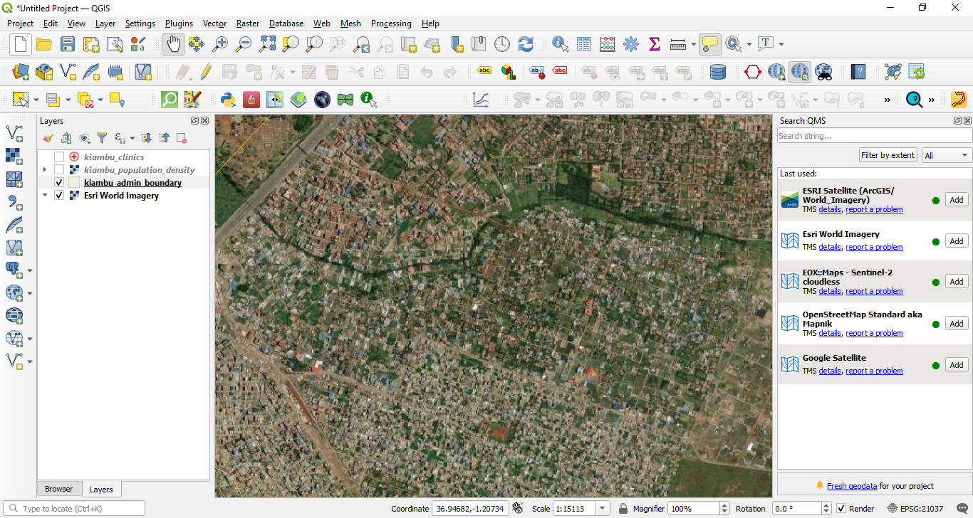 ESRI World Imagery layer zoomed in