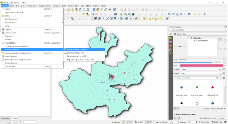 Exporting the map canvas as image