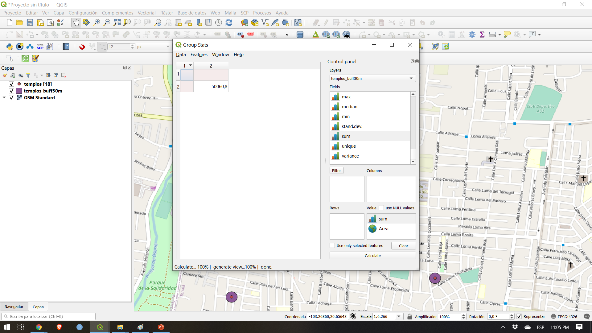 Calculate area for the newly obtained layer, then calculate using GroupStats the total sum