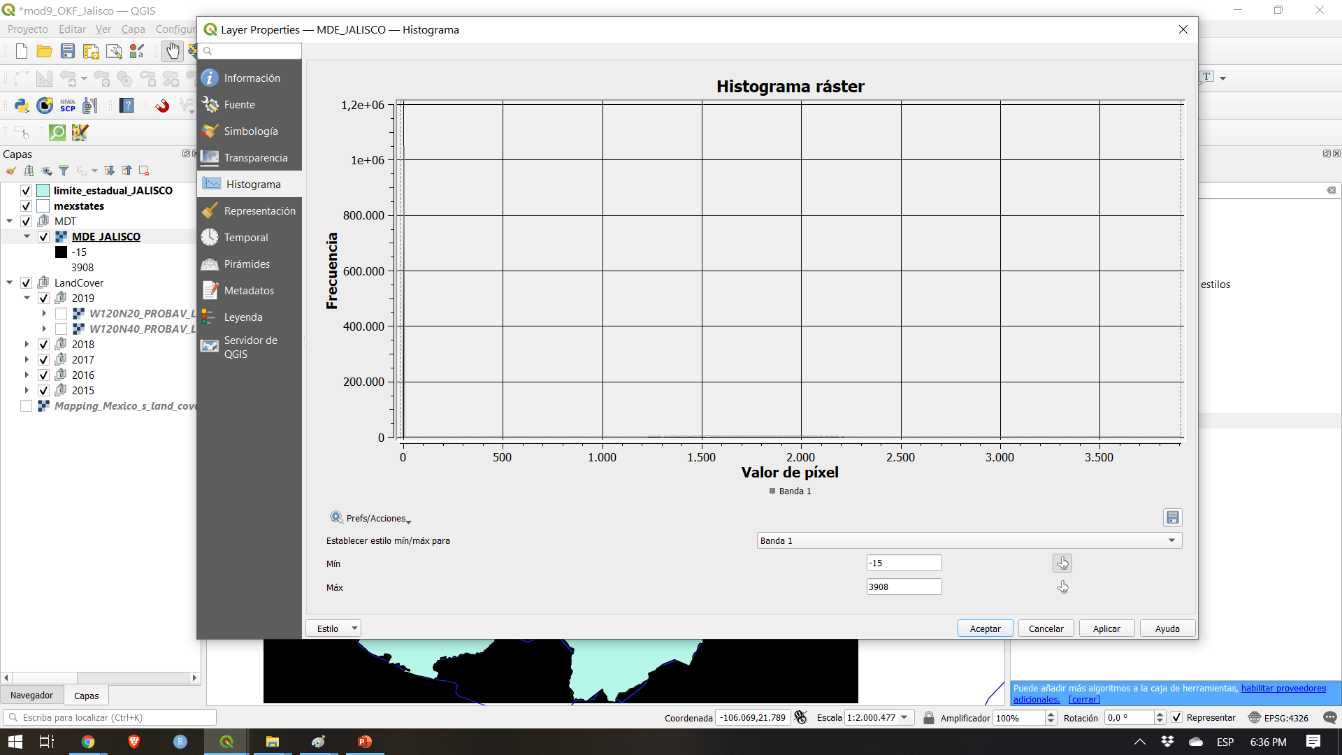 Selecting min and max values to reclassify the raster