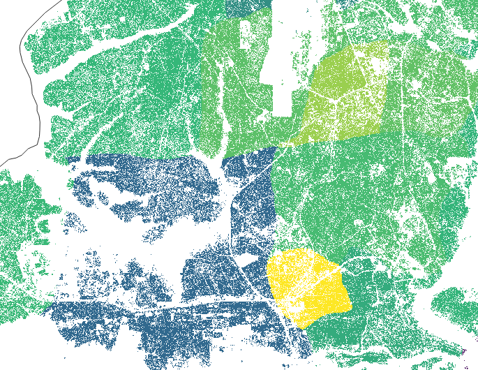 Zoomed-in map