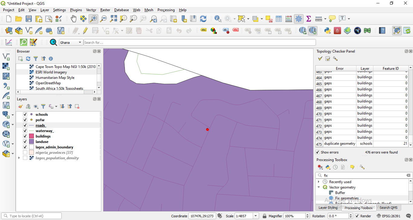 Duplicate point error in points of interest vector layer