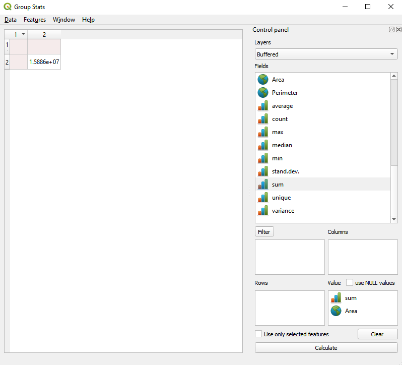 Calculate area for the newly obtained layer, then calculate using GroupStats the total sum