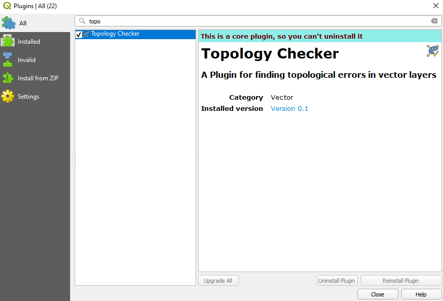 Topology checker plugin