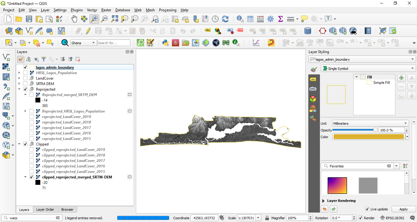 Raster layers clipped by Pampanga province contour