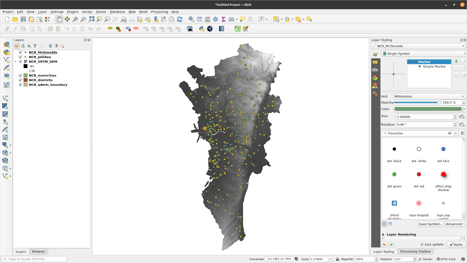 QGIS Interface with all layers loaded