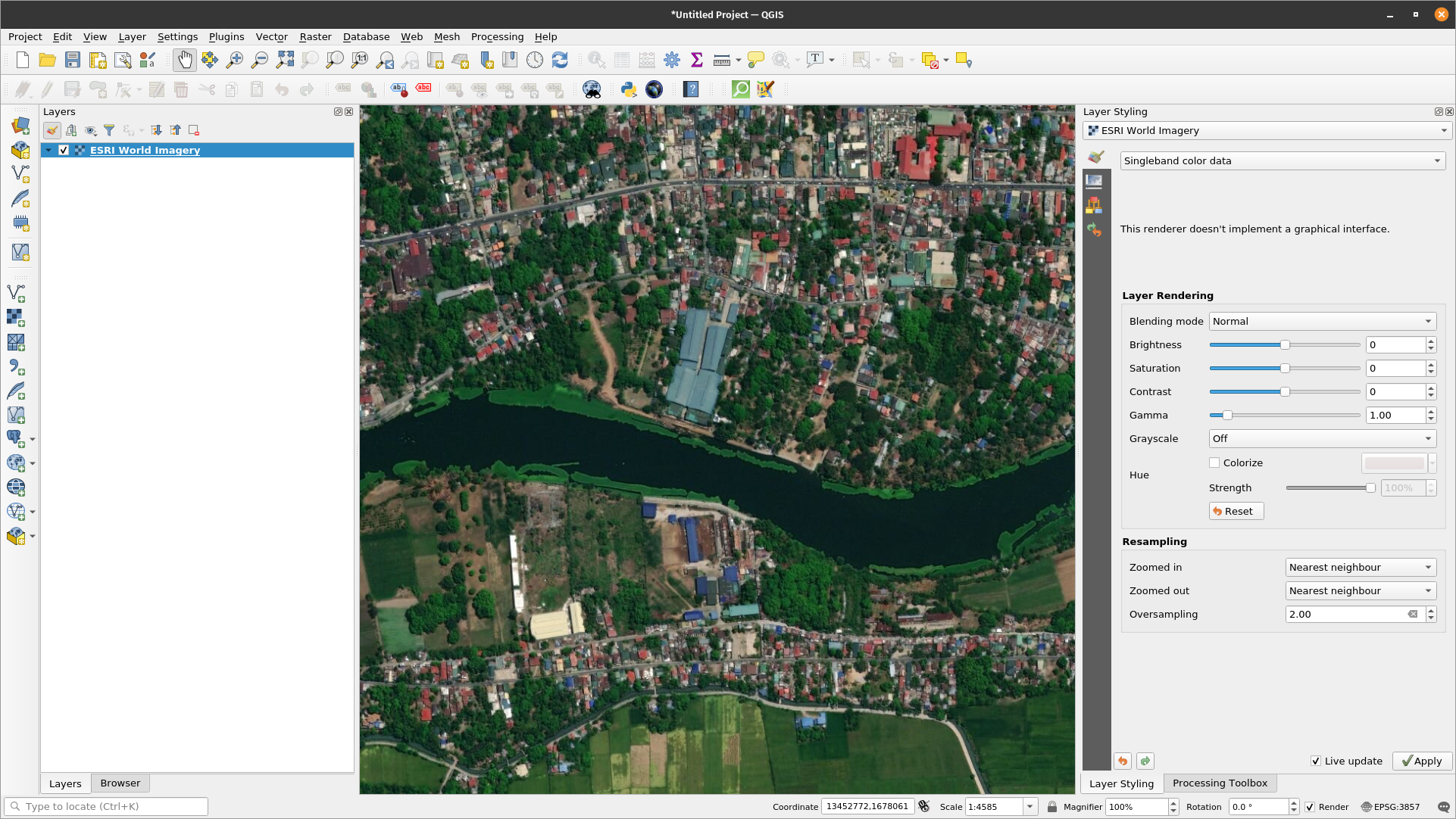 ESRI World Imagery layer zoomed in