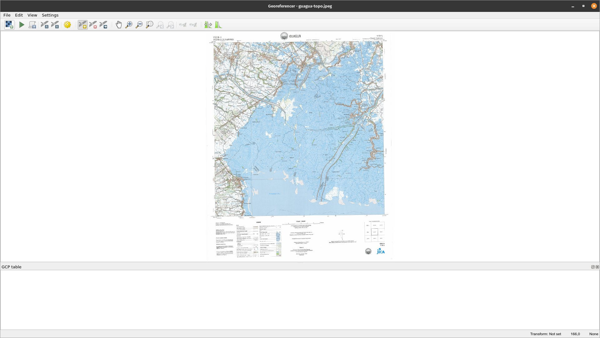 Map in Georeferencer canvas