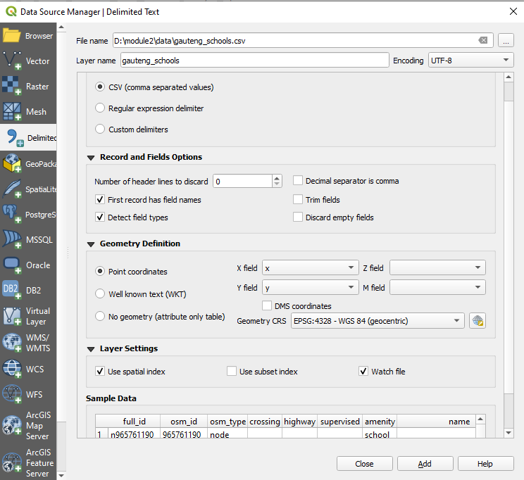 Loading a CSV file