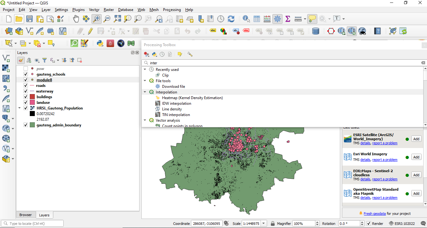 Interpolation methods available in QGIS