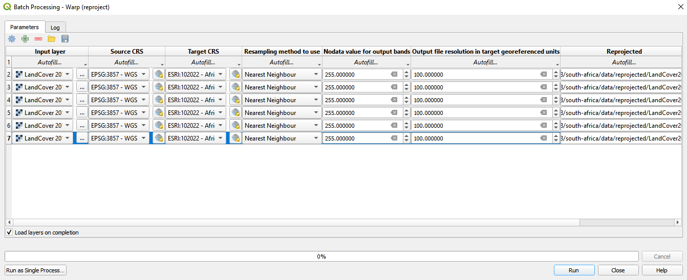 Autofill output names