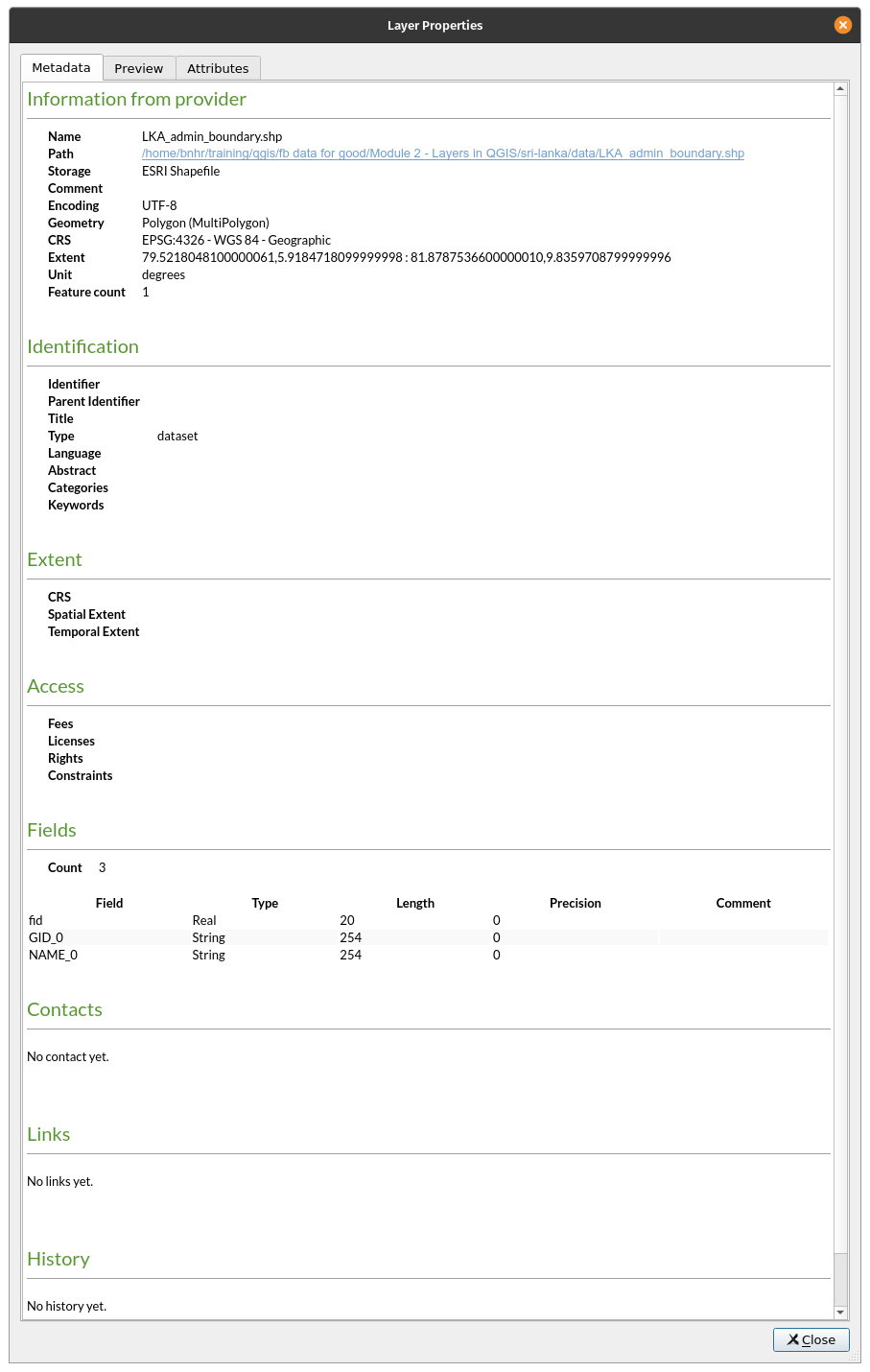 Layer Properties from Browser Panel