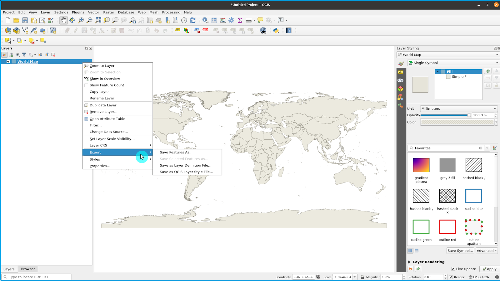 Exporting a layer from QGIS Exporting a layer from QGIS