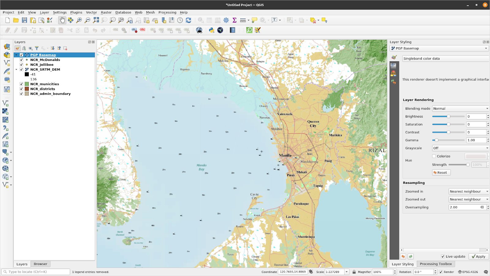 PGP Basemap layer loaded in QGIS PGP Basemap layer loaded in QGIS